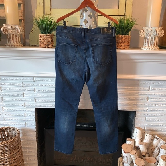 Express Dark Wash Distressed Stretch Slim Fit Jeans Men’s Size 34x32 - Picture 5 of 5